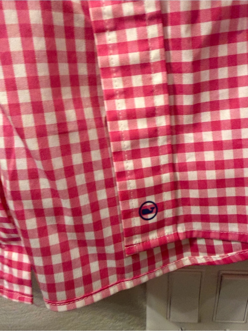 Vineyard Vines Pink and White Gingham Performance Shirt - Picture 5 of 12